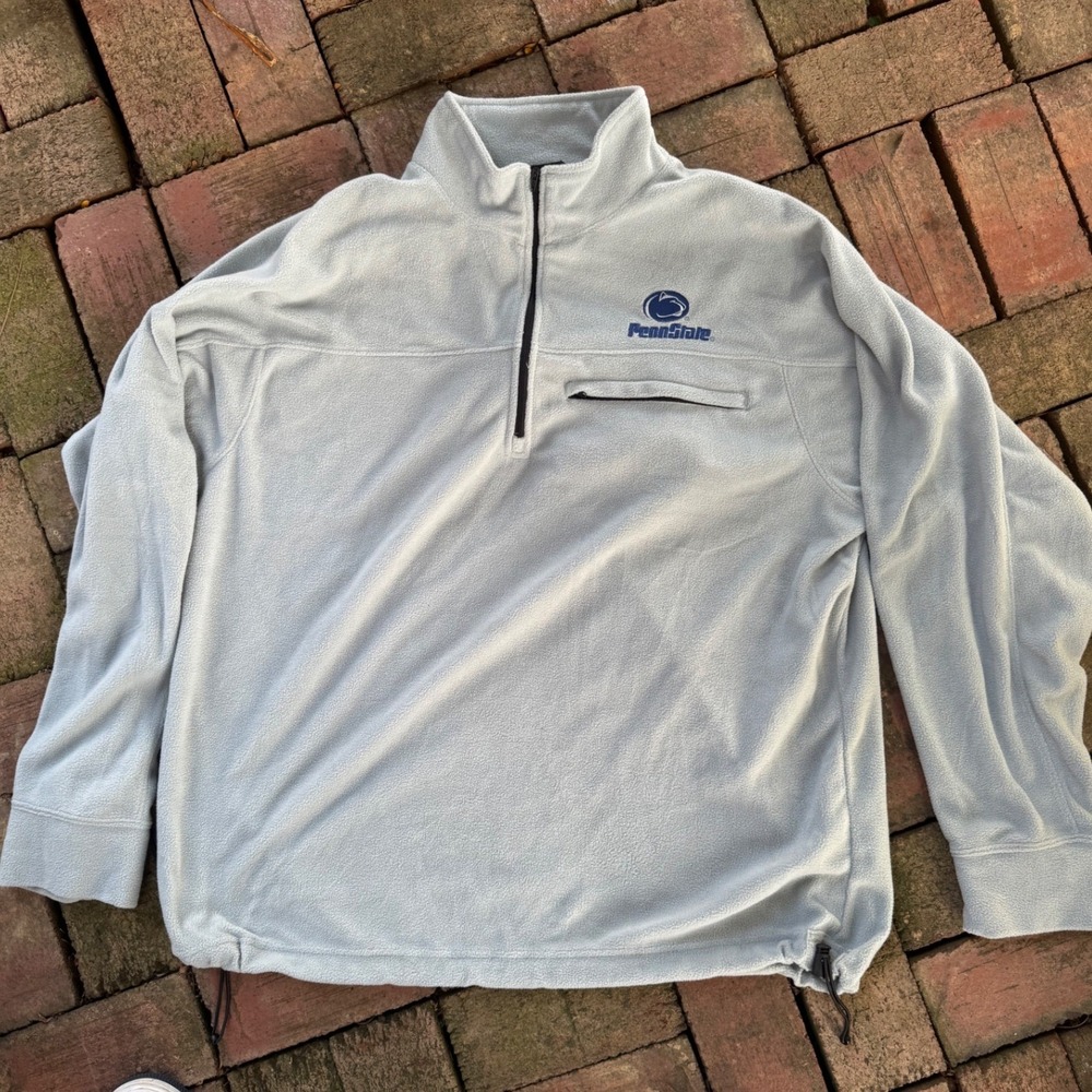 Big Ball Sports Penn State Nittany Lions Fleece Quarter Zip Pullover Gray Large